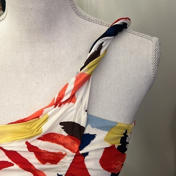 BCBGMaxAzria One Shoulder Print Mini Dress Size Small - Picture 4 of 12